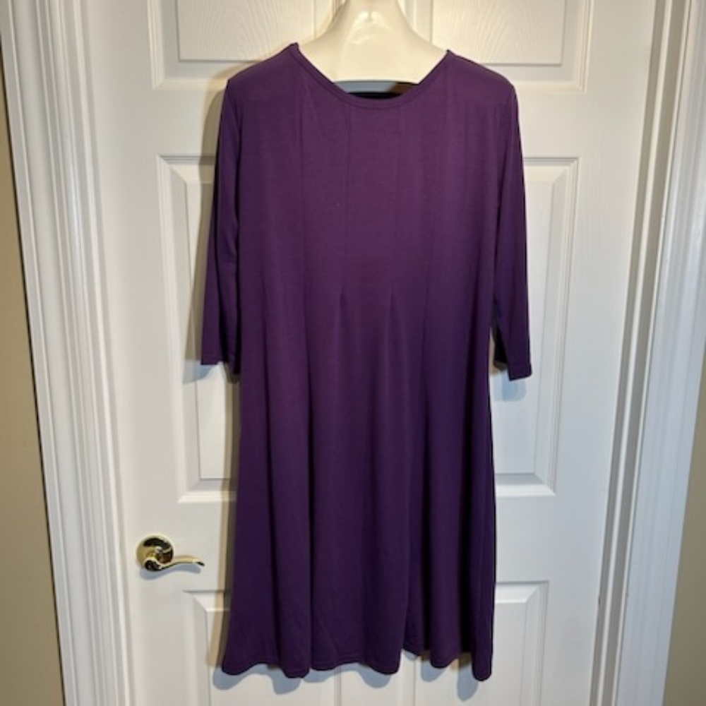 Purple Fit and Flare Dress, 2XL